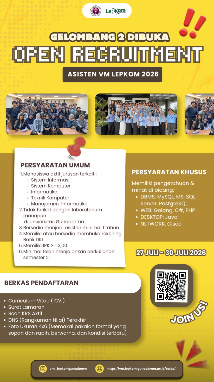 PEMBUKAAN REKRUTMEN CALON ASISTEN LEPKOM MANDIRI BERBASIS VIRTUAL 2026 – GELOMBANG 2