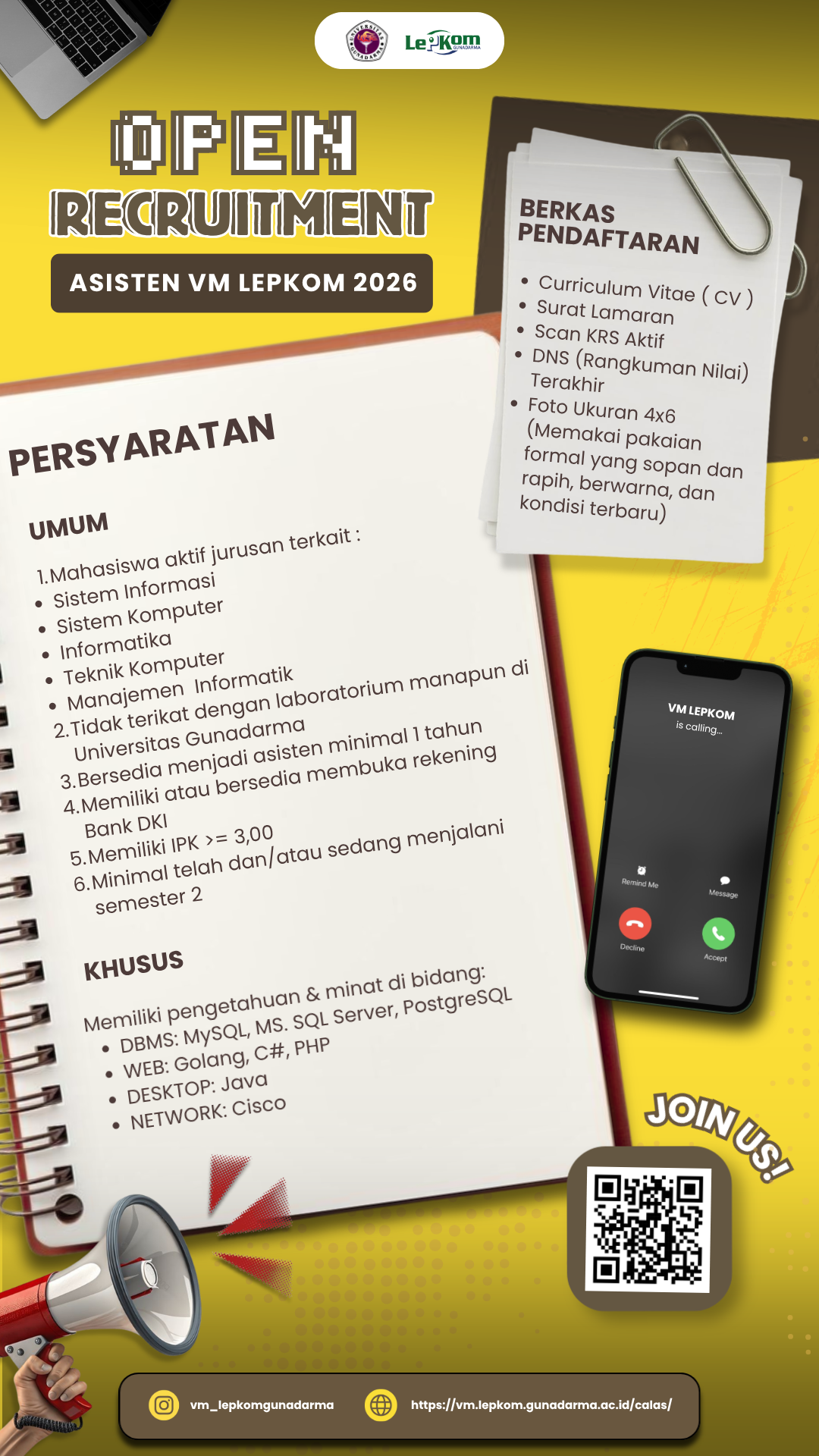 OPEN RECRUITMENT ASISTEN LePKom MANDIRI BERBASIS VIRTUAL 2026